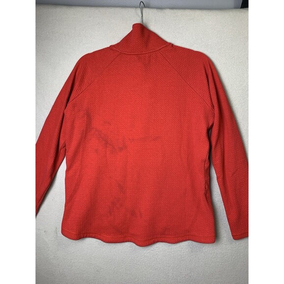 Ibkul Top Womans Size Large Red Asymmetrical 1/4 Zip Long Sleeve Pullover READ - Picture 2 of 8